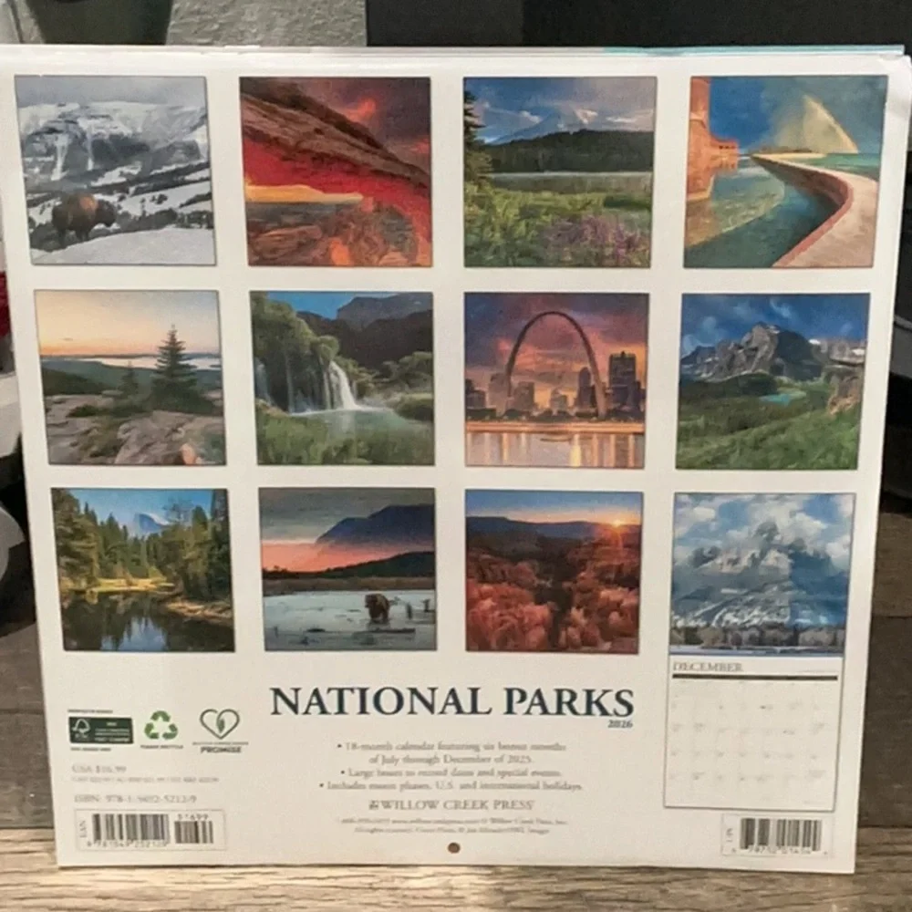 New 3 pack 2026 Calendars America’s 250th birthday Forrest & National Parks